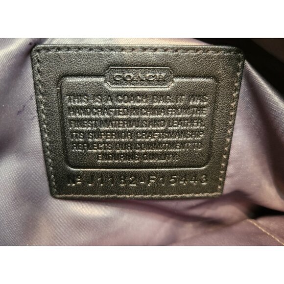 Coach Ashley Signature Black Silver Large Satchel Handbag Shoulder Bag F15443 - Picture 14 of 16